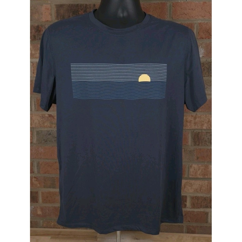 Marine Layer Weekend Sport Graphic T Shirt Blue Sunrise Mens Medium